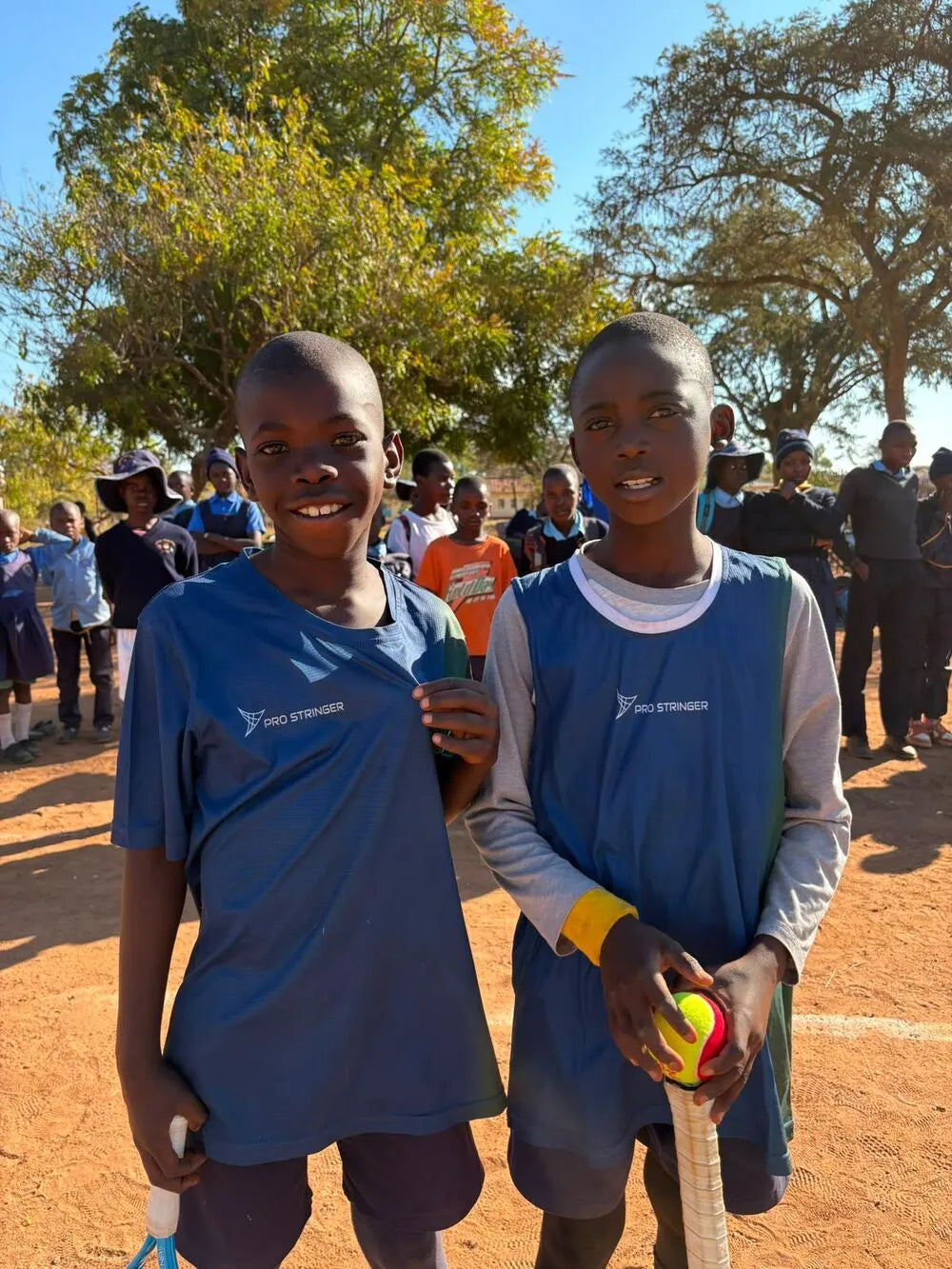 Children at a Lock Tennis Foundation session in Zimbabwe