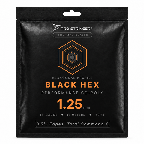 Black Hex polyester tennis string reel