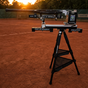ProPod TriStand on a clay court at sunset